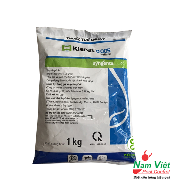Thuốc Trừ Chuột Klerat 0.005 Pellete Dạng 1kg